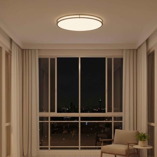 24 Inch Oval Brushed Nickel Ceiling Light (Brushed Nickel / 24 inch - 1 Pack)