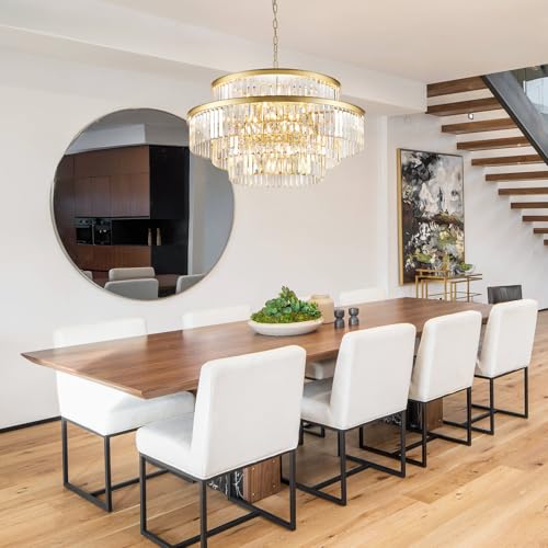 Gold Crystal Chandeliers 20 Lights 31" Luxury Round Chandelier (Gold / Large-31”)