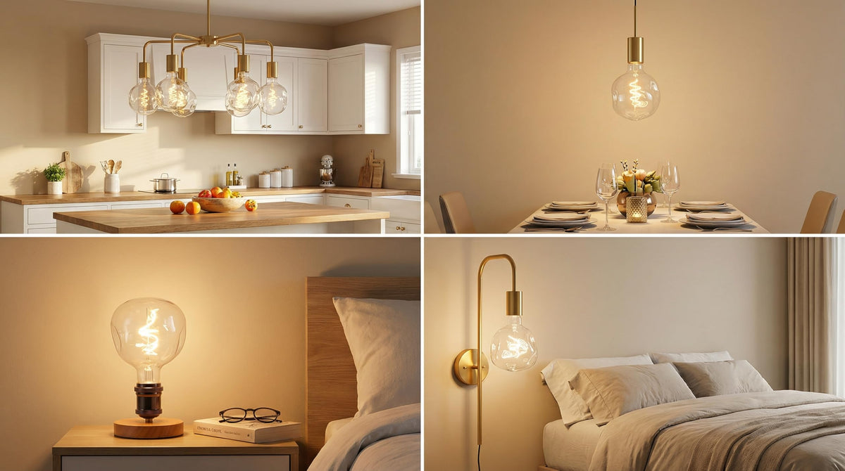 G125 Large Alien Globe Edison Bulb (6.9in Clear 5w=40w 2700k Soft White Light / Pack of 1)