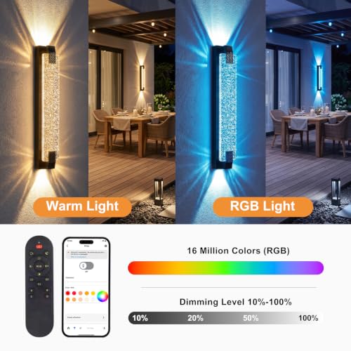 RGB Outdoor Wall Light (Antique Brass / 31.1 Inch)