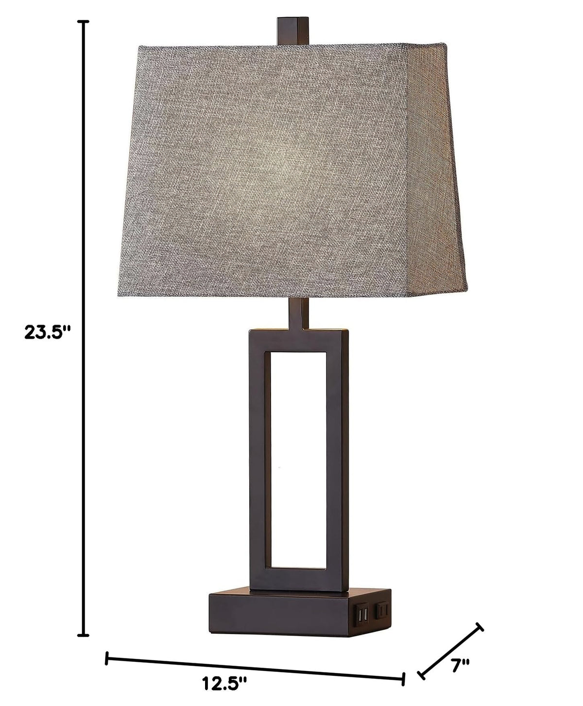 23.5" Touch Control Table Lamps Set of 2 (Grey - 23.5"H)