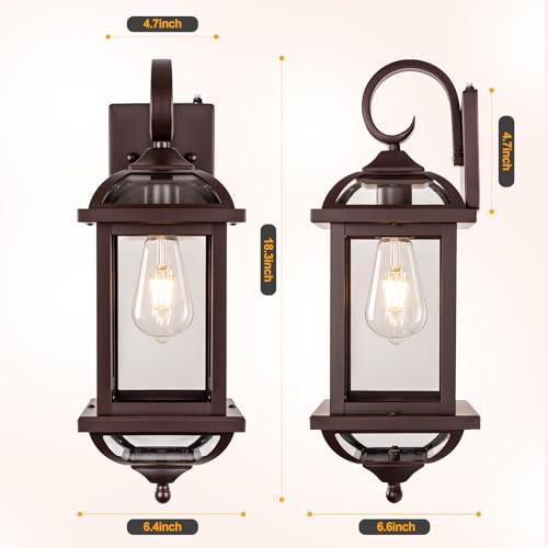Bronze Dusk to Dawn Outdoor Lighting 18โ Exterior Light Fixtures (Oil-Rubbed Bronze / Dusk to Dawn Sensor)