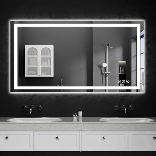 32"x50" Lighted LED Bathroom Mirror with Lights (50"L x 32"W)
