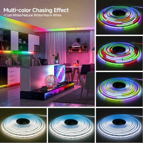 16.4FT WS2814 Smart IC RGBW 6000K DC12V COB LED Strip Light (16.4FT)