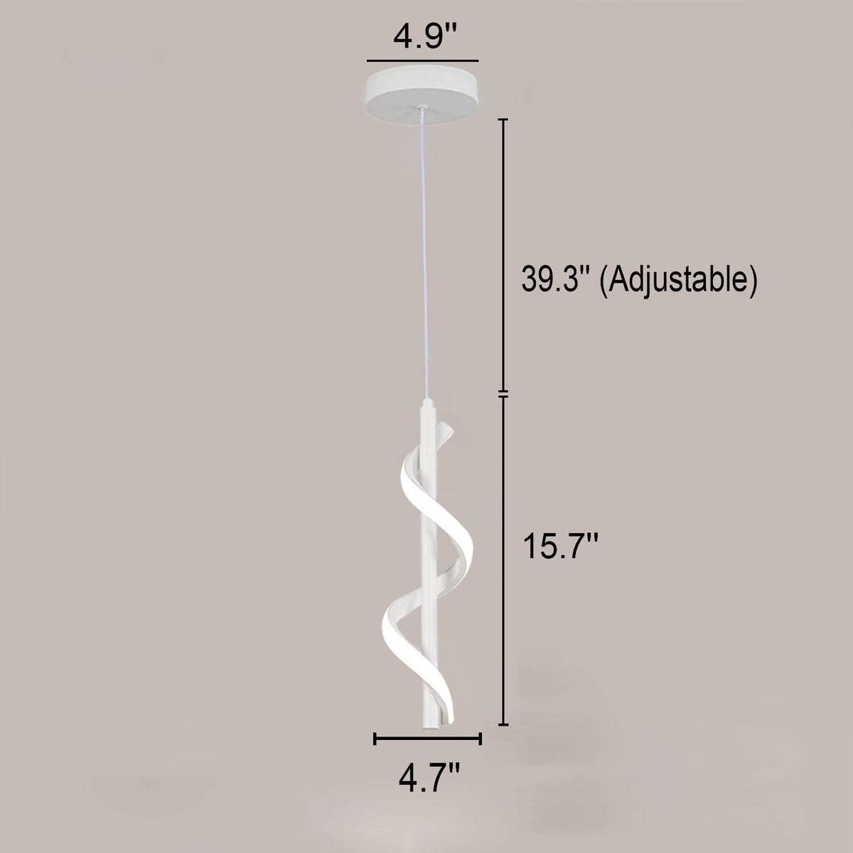 13W Modern Spiral Led Pendant Light Fixture (White)