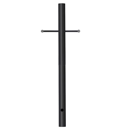 80 in. x 3 in. Black Direct Burial Outdoor Lamp Post