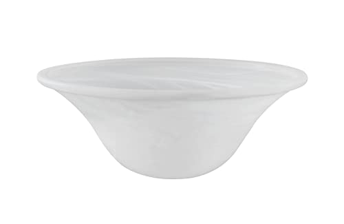 23517-11, Alabaster Replacement Glass Shade for Medium Base Socket Torchiere Lamp, Swag Lamp and Pendant & Island Fixture, 12-1/4" Diameter x 4-3/4" Height