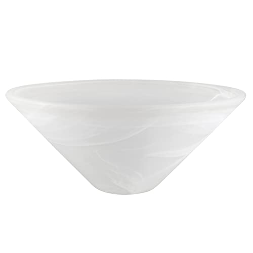 25302-64-1, Alabaster Glass Shade for Medium Base Socket Torchiere Lamp, Swag Lamp,Pendant, Island Fixture, 11-7/8" Diameter x 5-1/8" Height