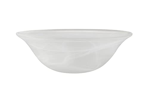 23510-11,Alabaster Replacement Glass Shade for Medium Base Socket Torchiere Lamp, Swag Lamp and Pendant, 14" Diameter x 4-3/4" High