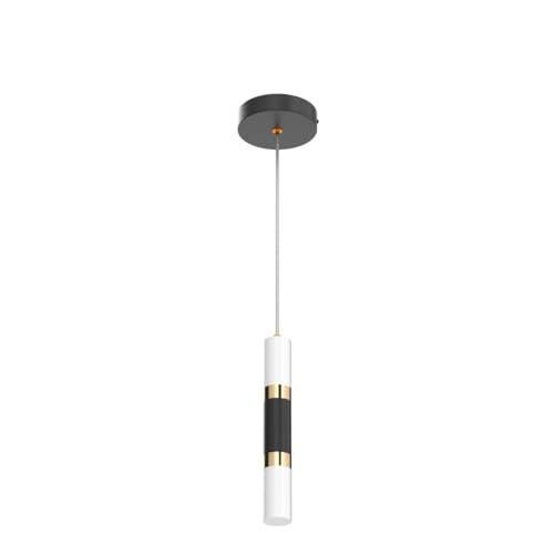 Modern Kitchen Island Light Fixture Dimmable LED Black Mini Pendant Light Bedroom Bedside Table Black Gold Small Pendant Lighting (2 Count)