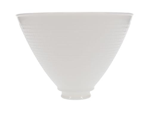 8 Inch Diameter I.E.S Style White Opal Glass Reflector Shade with Waffle Style Pattern