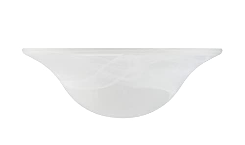 23101-31,Alabaster Replacement Glass Shade for Medium Base Socket Torchiere Lamp, Swag Lamp and Pendant, 15-3/4" Diameter x 5-3/4" High