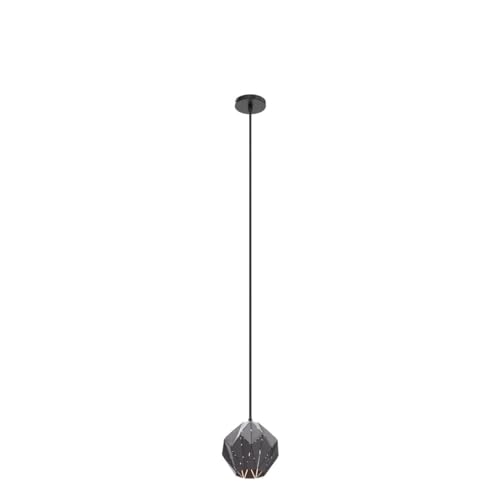 Pendant Light Industrial Vintage Pendant Lamp Retro Farmhouse Ceiling Hanging Light Fixture Black Metal Creative Geometric Diamond Shade Pendant Lighting for Kitchen Island (38.4 Ounce)