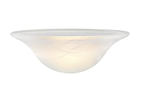 23101-31,Alabaster Replacement Glass Shade for Medium Base Socket Torchiere Lamp, Swag Lamp and Pendant, 15-3/4" Diameter x 5-3/4" High