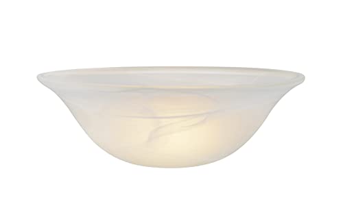 23510-11,Alabaster Replacement Glass Shade for Medium Base Socket Torchiere Lamp, Swag Lamp and Pendant, 14" Diameter x 4-3/4" High