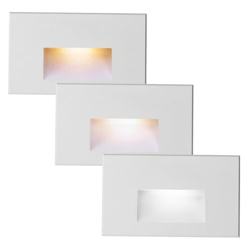 LED Step Light Outdoor Indoor Stair Lights 12V Low Voltage 3000K (3 Count)