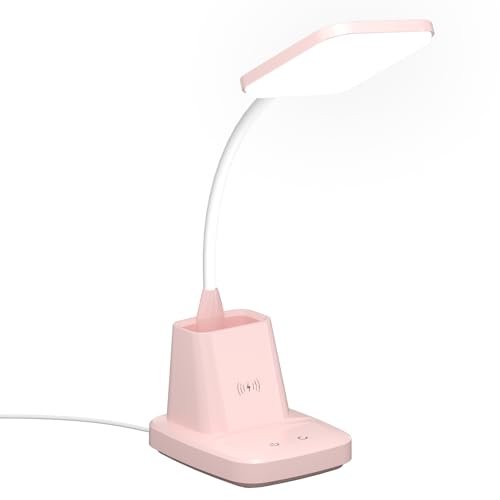 LED Desk Lamp with 10W Wireless Charging & Pen Holder