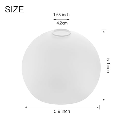 4 Pack White Frosted Globe Glass Shade (4 Count)