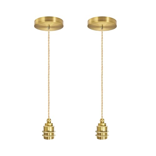 2 Pack Hardwire Gold Pendant Light Cord Kit 4.92ft