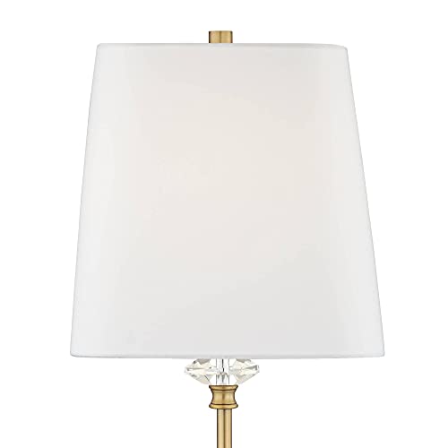 Julia 29 1 2" Brass Tall Buffet Table Lamp Gold Crystal with USB Dimmer
