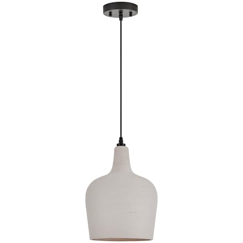 Large Hammered Glass Rattan Pendant Light Boho 1 Light Single Dome Pendant Lighting Fixtures for Kitchen Island Dining Room Hallway