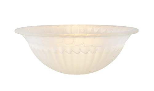 23512-11,Alabaster/Amber 2-Tone Replacement Glass Shade for Medium Base Socket Torchiere Lamp, Swag Lamp and Pendant,16-1/8" Diameter x 5-7/8" High