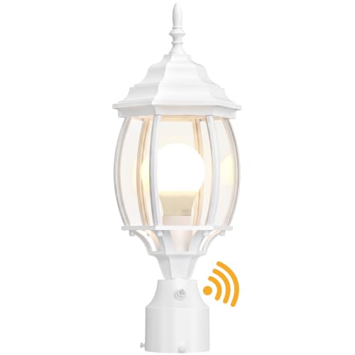 White Dusk to Dawn Outdoor Post Light
