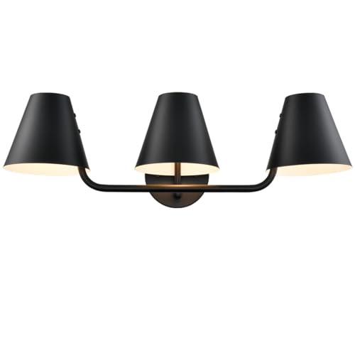 Industrial Black Vanity Light with Metal Shade
