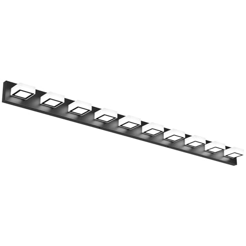 66inch Matte Black Bathroom Vanity Lights Metal Acrylic LED Modern Black Bathroom Wall Lighting Fixtures