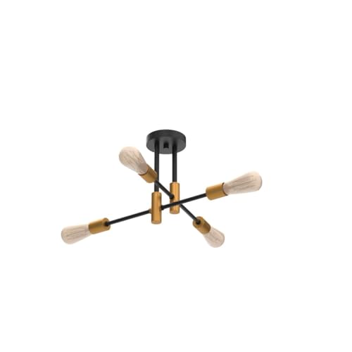 Black and Gold Modern Sputnik Chandelier Ceiling Light Fixtures