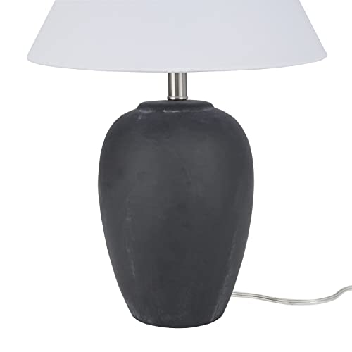 Home 23" Black Vintage Distressed Ceramic Pot Table Lamp for Bedroom