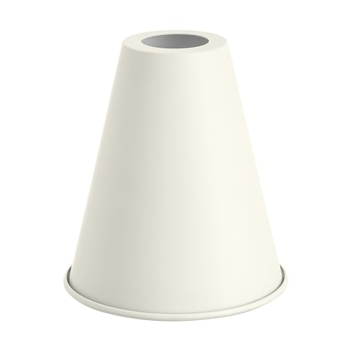 21603-21,Replacement Cone Metal Shade for Pendant Light,Alabaster White,6"W x 6-1/2"H,Center Hole 1-5/8"
