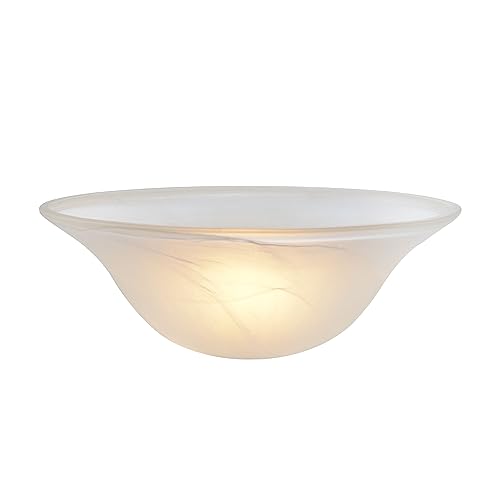 23140 11A Etched Alabaster Transitional Style Replacement Glass Shade for Medium Base Socket Torchiere Lamp