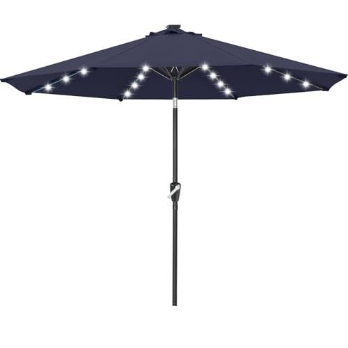 Solar Led Patio Umbrella with 32 Lights 11FT