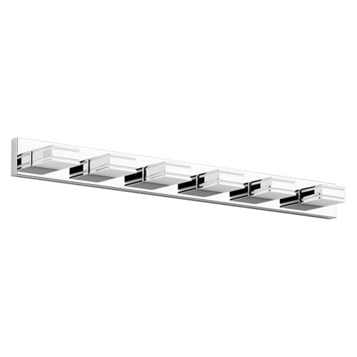 Chrome Bathroom Vanity Light Fixtures 48inch 6 (6 Count)