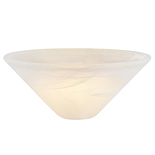 25302-64-1, Alabaster Glass Shade for Medium Base Socket Torchiere Lamp, Swag Lamp,Pendant, Island Fixture, 11-7/8" Diameter x 5-1/8" Height