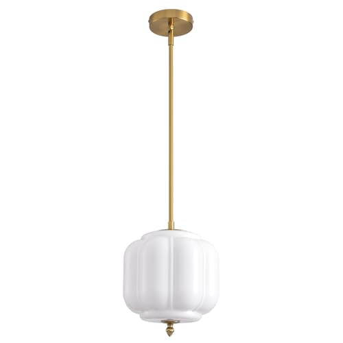 Vintage Milk Glass Pendant Lights 9.8 Inch Mid Century Modern Hanging Ceiling Light