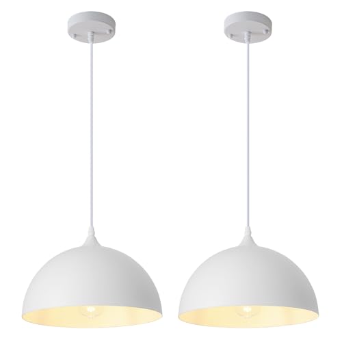 White Farmhouse Pendant Light 11.8inches 2 Packs (2 Count)