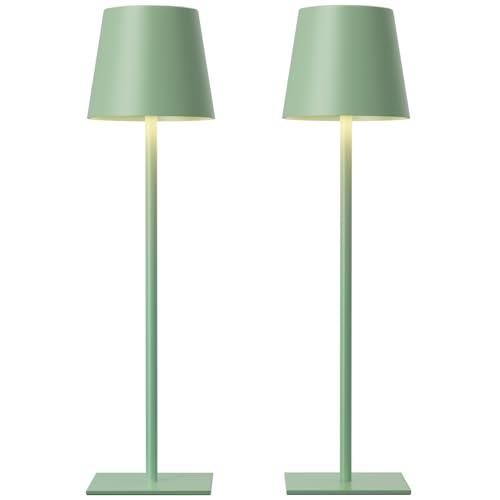 Green Cordless Rechargeable Table Lamp (2 Count)
