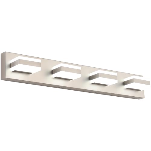 Bathroom Vanity Lights Brushed Nickel Light Fixtures for Bathroom Above Mirror 4 Light Led Lights Bath Lighting Fixture Nickel ETL Listed