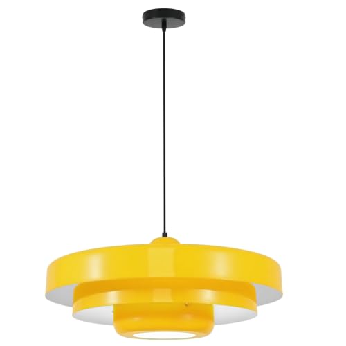 19.7‑Inch Yellow 3‑Tier Pendant Light Mid‑Century Hanging Lamp
