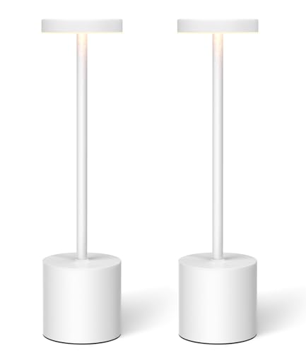 White Rechargeable Cordless Table Lamps Set (2 Count)