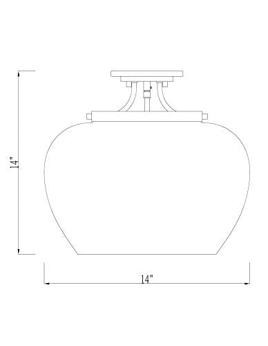 3 Light Semi Flush Mount 473SF