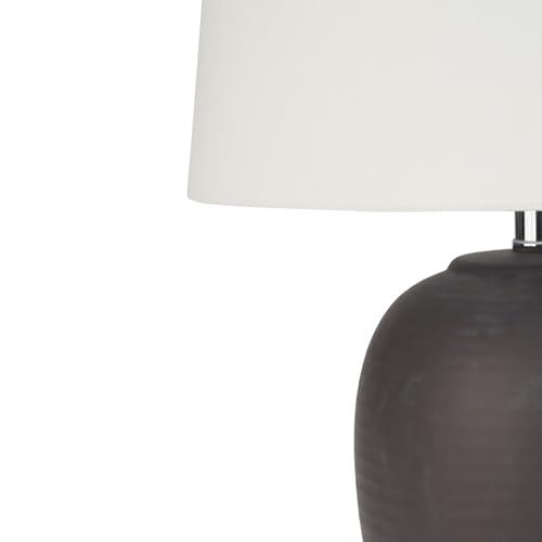 Home 23" Dark Purple Distressed Ceramic Pot Table Lamp for Bedroom