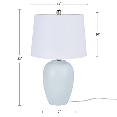 Home 23" Coastal Blue Ceramic Pot Table Lamp for Bedroom