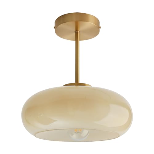 mid Century Ceiling Light Milk Glass Ceiling Light fixtures Glassshade Gold Modern Semi Flush Mount Ceiling Light