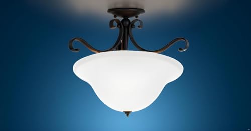 25007-64-1 Replacement Frosted Glass shade for Flush Mount or Semi-Flush Mount, 1/2" Central Hole,12-7/8" Diameter x 5" Height