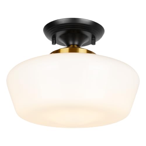 Schoolhouse Style Semi Flush Mount Ceiling Light Fixture
