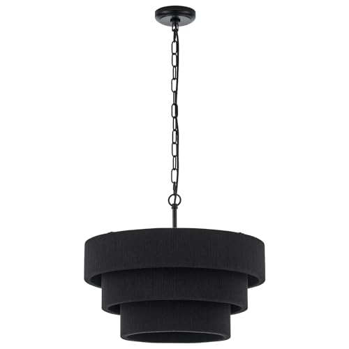 20” Boho Hand Woven Rattan Chandelier Modern 3 Round Adjustable Coastal Pendant Light for Kitchen Island Dining Living Room