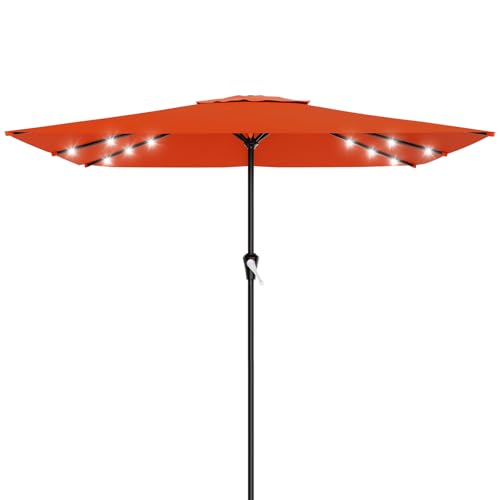 8' X 10' Rectangular Patio Umbrella with Solar Lights